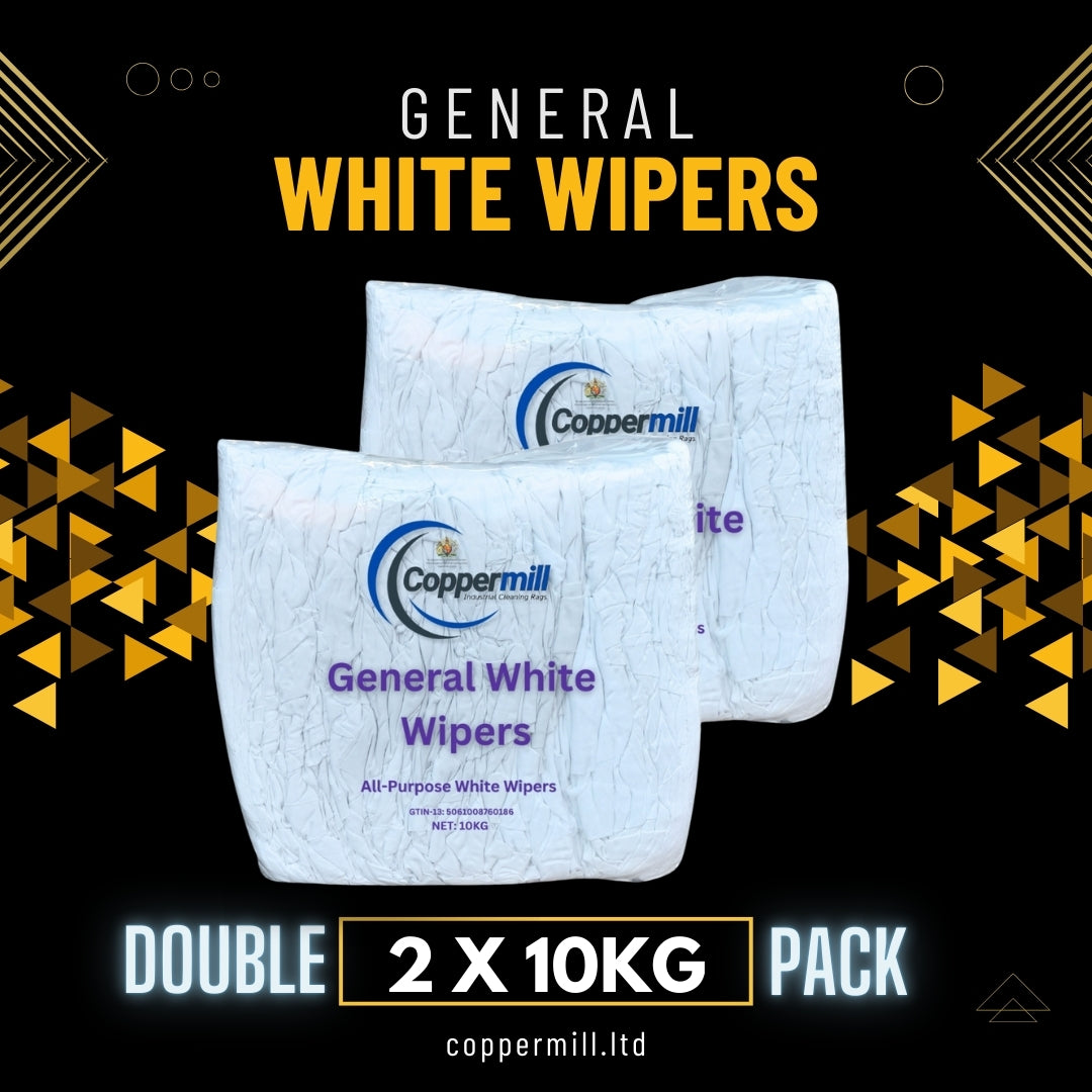 Double Pack - 2 x 10kg Bales of General White Wipers
