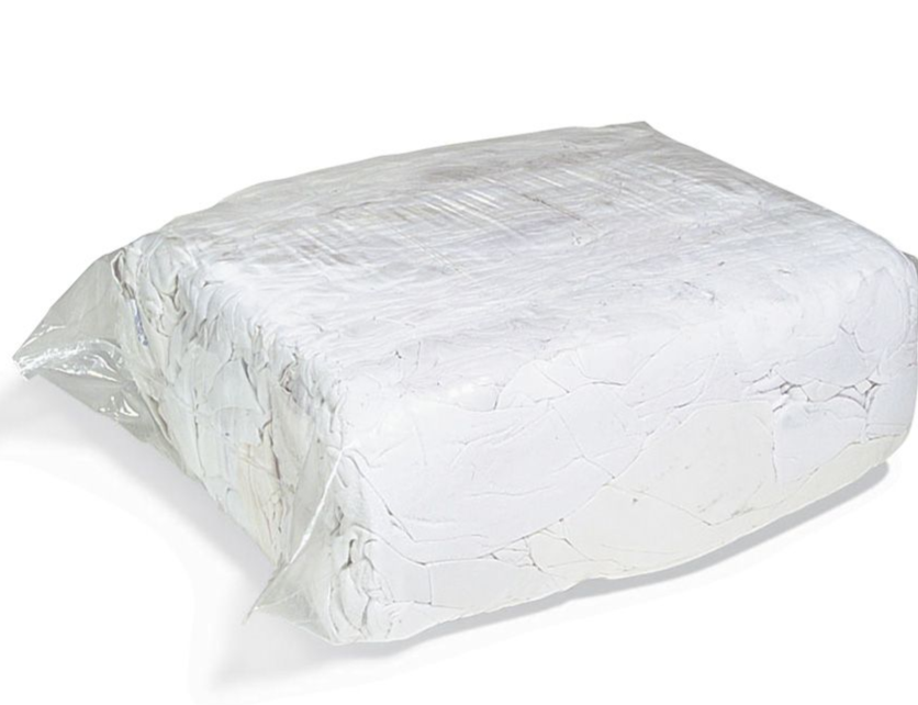 Coppermill Ltd White Sheeting Cleaning Rags 10kg Squeeze-Packs