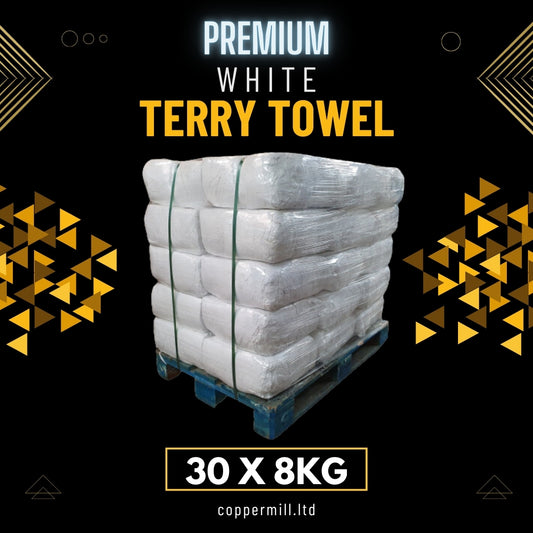 30 x 8kg Premium White Terry Towel