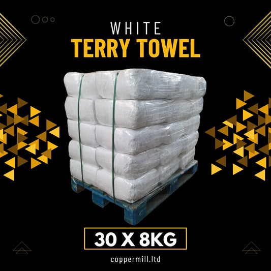 30 x 8kg White Terry Towel