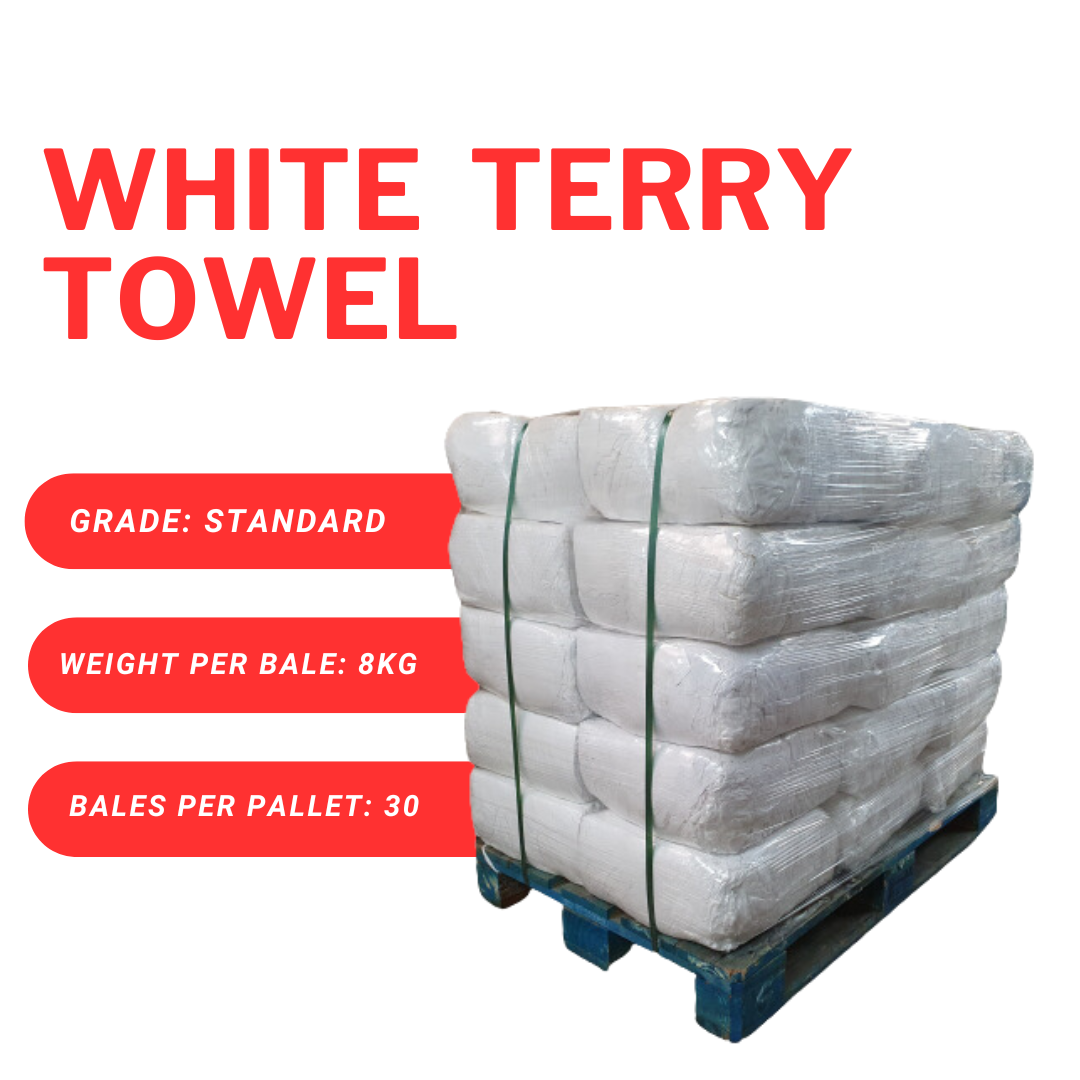 30 x 8kg White Terry Towel